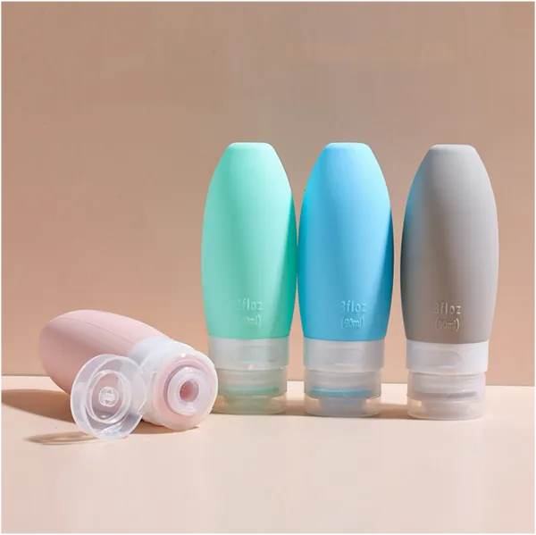 Travel-Friendly Silicone Squeeze Bottle Set for Shampoo, Shower Gel